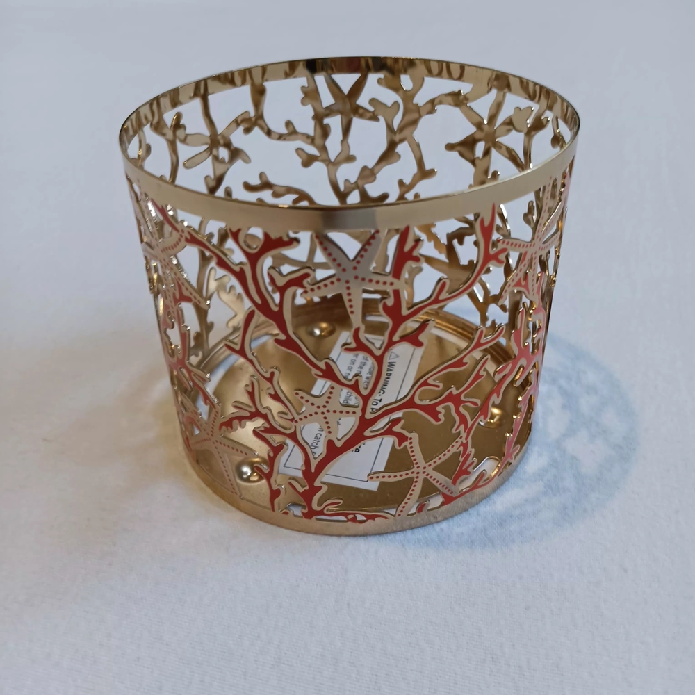 Gold Colored Starfish And Coral Candle Holder